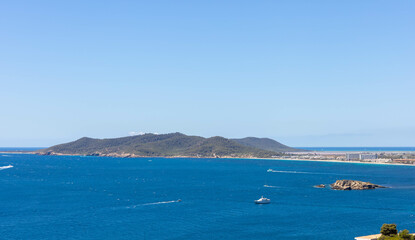 Playa d'en Bossa, and Ses Salines in the background