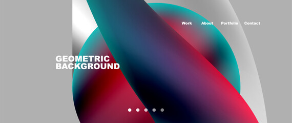 Fototapeta premium Web page design with geometric elements - circle and wave. Techno art concept. Vector Illustration For Wallpaper, Banner, Background, Card, Book Illustration, landing page