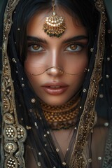 Beautiful Indian women portrait with jewelry