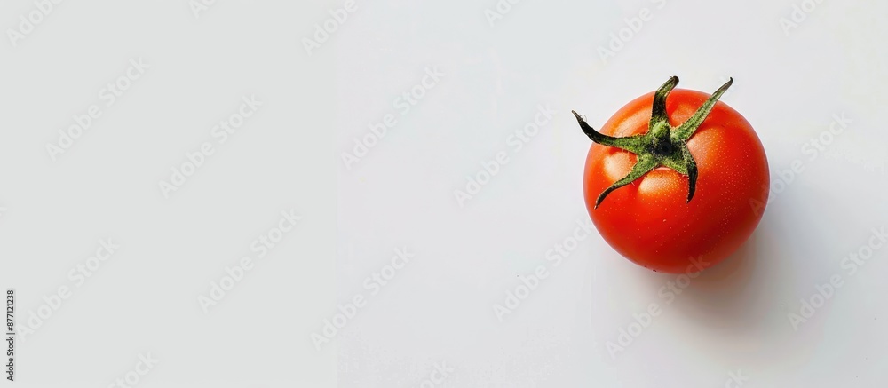 Aufkleber copy space image of a tomato against a white backdrop.