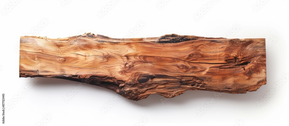 Poster texture of contemporary wooden board on white backdrop for designing or working, with clipping path 