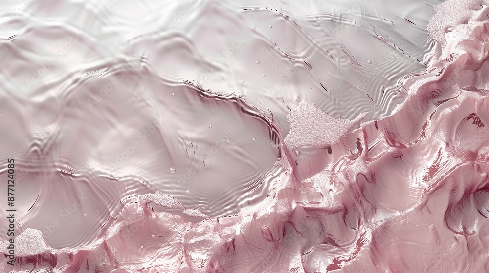 Aufkleber abstract soft pink water waves with gentle ripples texture background image. fluid motion and delica