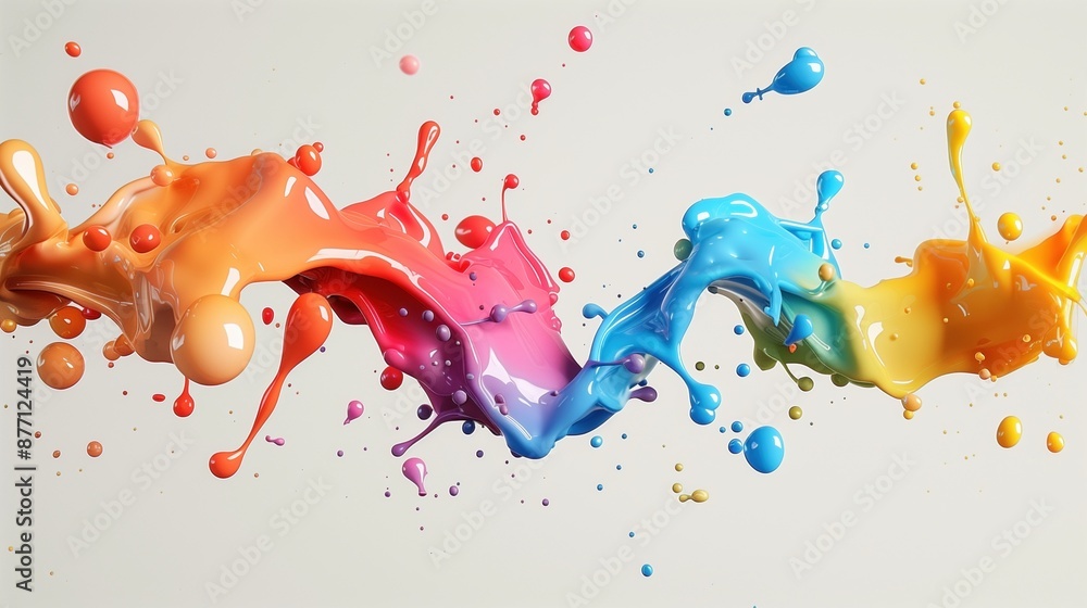 Aufkleber continuous flow of colorful paint texture background image. abstract photo backdrop wallpaper realis