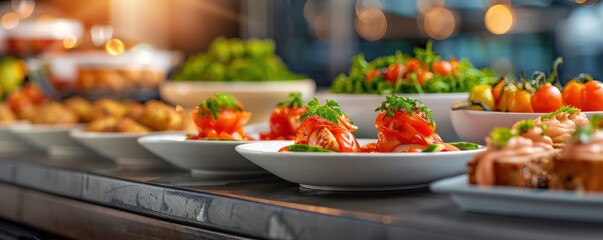 Gourmet Indulgence A Rich Culinary Mix in a Luxurious Setting, Exquisite Appetizers and Delectable Dishes