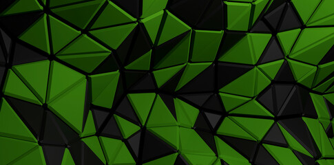 Illustration of Green and Black Triangle Geometric Abstract