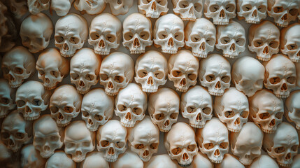 wall made with human skull 