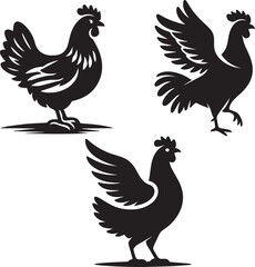Hen Silhouette, Hen icon, Hen vector, 