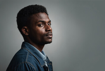 Obraz premium African American man posing to camera poster with serious look