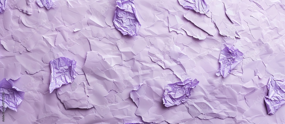 Poster top view of a lavender-hued paper texture backdrop with ample copy space image below.