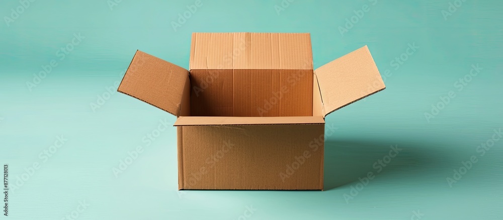 Aufkleber isolated brown cardboard box with copy space image available.