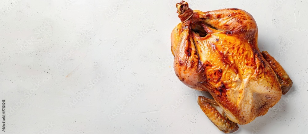 Aufkleber roast chicken displayed on a plain white backdrop with ample copy space image.