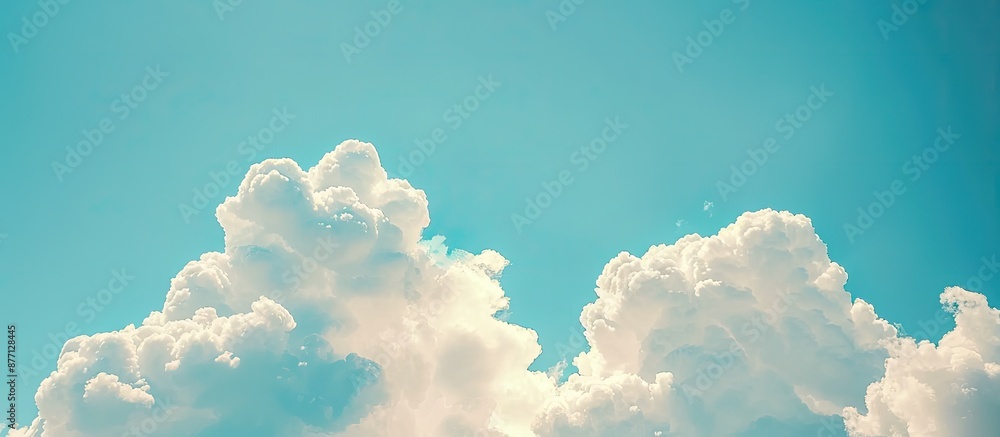 Aufkleber Blue sky with clouds provides a serene backdrop for text with copy space image.