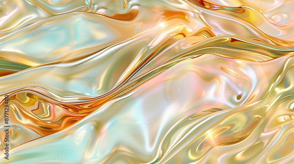 Poster glossy gold fluid texture background image. luminous abstract photo backdrop wallpaper realistic. in