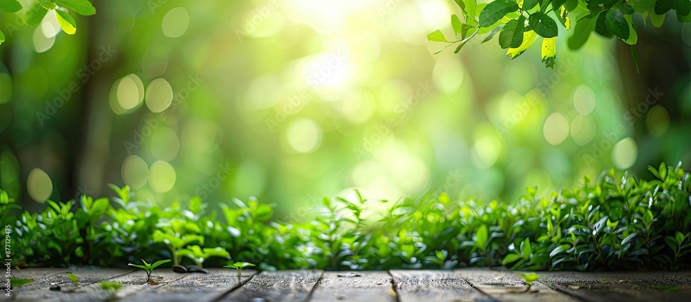 Aufkleber blurry background of lush green nature with copy space image.