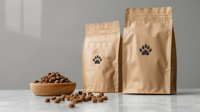 Pet Food in Kraft Paper Bags