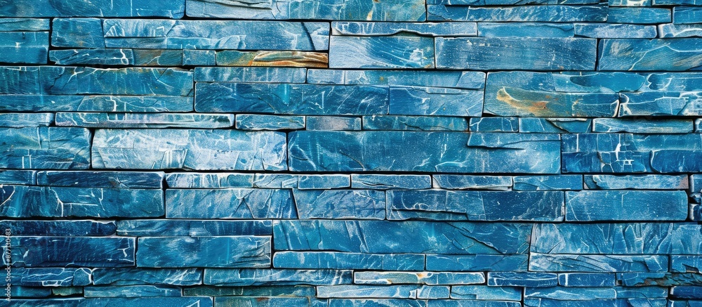 Aufkleber blue brick wall background for product display with a stone texture, offering strip parallels for cr
