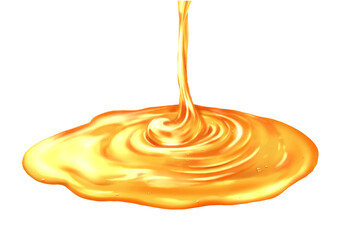 ベクター   上から落ちて溜まる黄金色のはちみつ