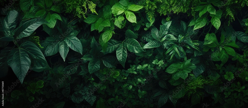 Poster lush green foliage setting with copy space image.