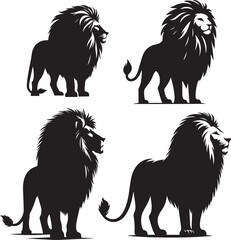 Lion silhouette, Lion icon, Lion vector, 