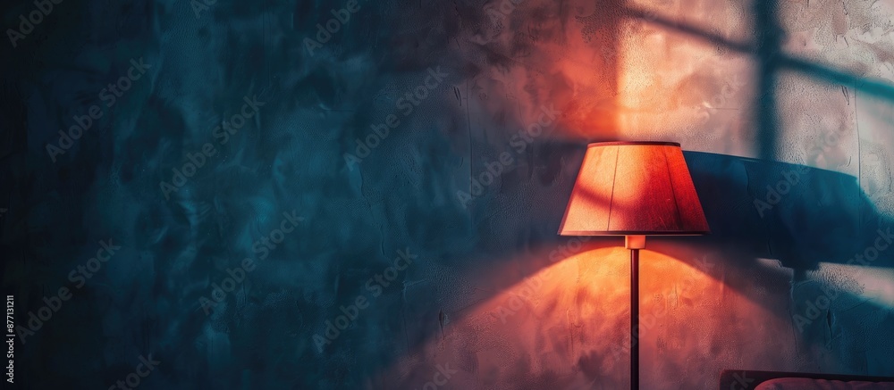 Aufkleber minimalistic abstract copy space image portraying light and shadow cast by a bedroom lamp against a 