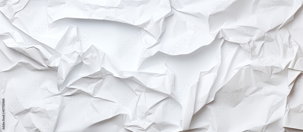 Fototapete crumpled paper on a white background with ample copy space image.