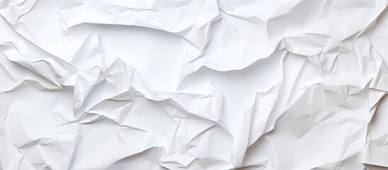 Obraz premium Crumpled paper on a white background with ample copy space image.