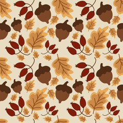 Autumn Vector ilustration seamless patern.Great for textile,fabric,wrapping paper,and any print.