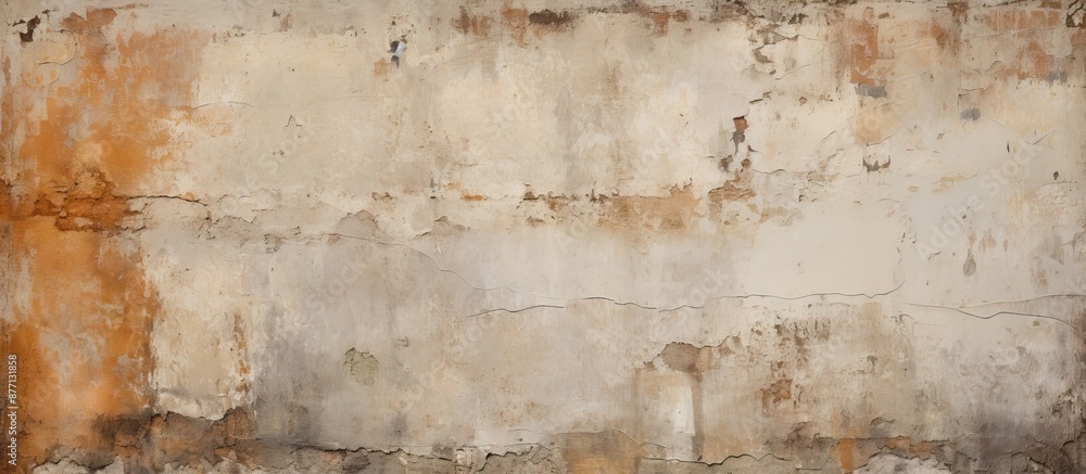 Poster A grungy concrete wall texture displaying stains and peeled layers in the background, suitable for a copy space image.
