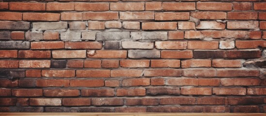 Obraz premium Vintage brick wall with a textured surface providing ample copy space image or text placement.