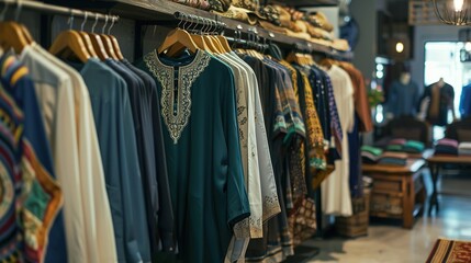 Assortment of Colorful Clothing on Hangers in a Store