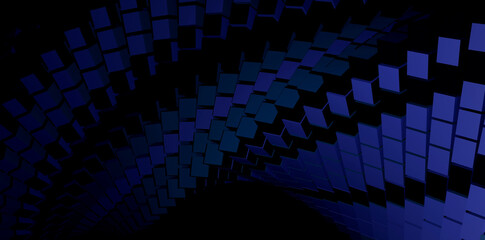 Illustration of Black And Blue Cubic Geometric Abstract