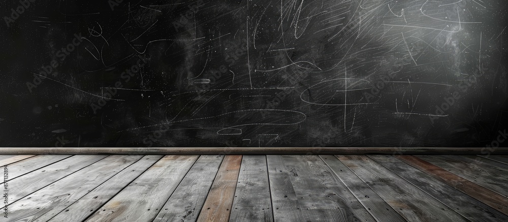 Aufkleber Empty black chalkboard surface with copy space image available.