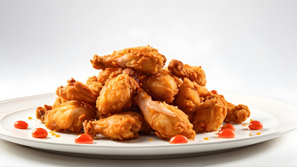 fried chicken wings with sauce