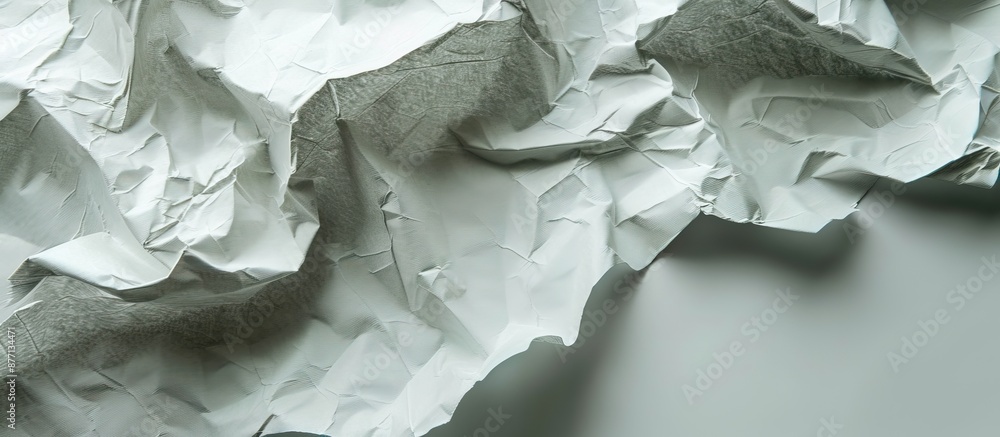 Fototapete folded gray sheet of paper with a textured surface having copy space image.