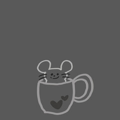 ネズミとマグカップ