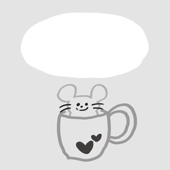 ネズミとマグカップ