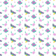 Cute unicorn seamless pattern for textile. Childish magic characters background. Childrens fairy and magic pattern.
