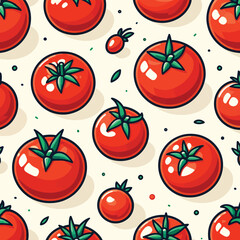 seamless pattern tomatoes in a flat design