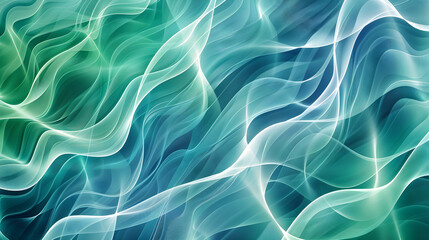Obraz premium abstract background with curved and wavy lines in blue and green