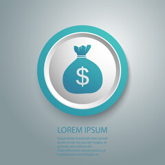 Money Bag Icon. Vector illustration