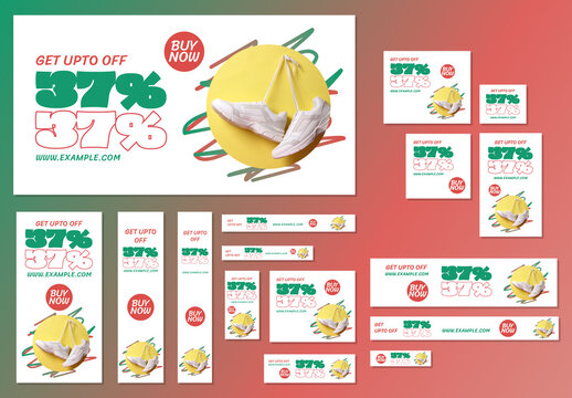 Shoe Web Banner Ads Set