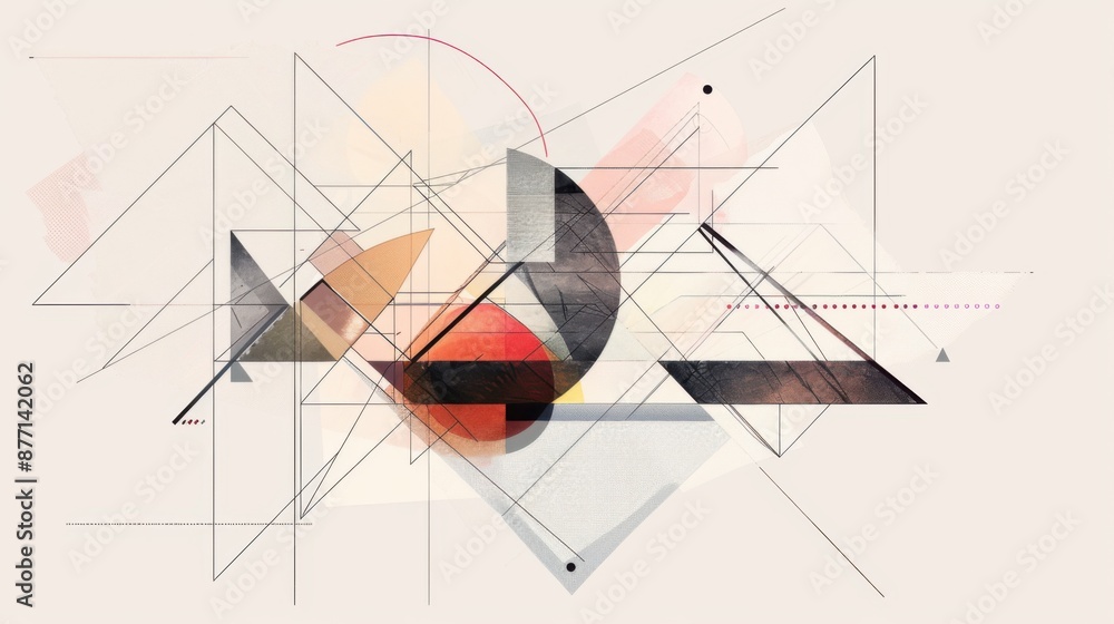 Poster precision geometry: minimalist line art with modern pattern