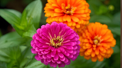 Common Zinnia or Zinnia elegans is one of the most famous flowering annuals of the genus Zinnia