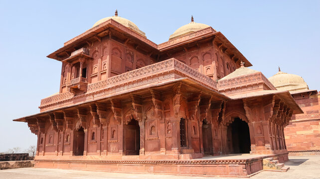 View of Birbal Palace inside Fatehpur Sikri Fort, Uttar Pradesh, India.
