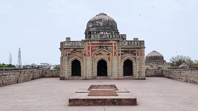 Beautiful mosque in the group of Bua Hasan monuments, a 16th-century mosque, Jhajjar, Haryana, India.