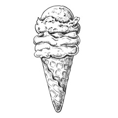 Ice cream food vector ink sketch