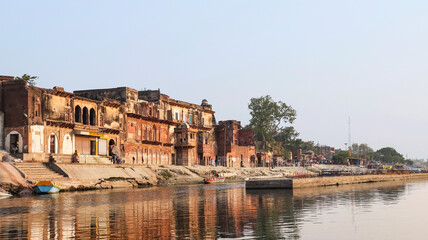 Old ruined ghat of Vrindavan, Mathura, Uttar Pradesh, India.