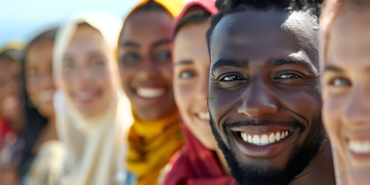 Encourage refugee integration for a more inclusive and socially responsible society. Concept Refugee Integration, Social Responsibility, Inclusive Society, Diversity Awareness, Community Support