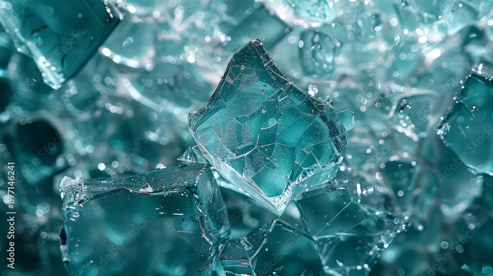 Aufkleber abstract texture, top down view, abstract shattered glass textures with sharp, angular patterns