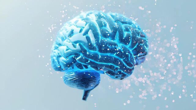 Brain 3d model light background 